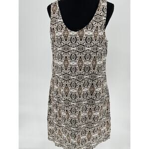 Cynthia Rowley Linen Sheath Dress Cotton Lining Sleeveless Womens 10 Neutral